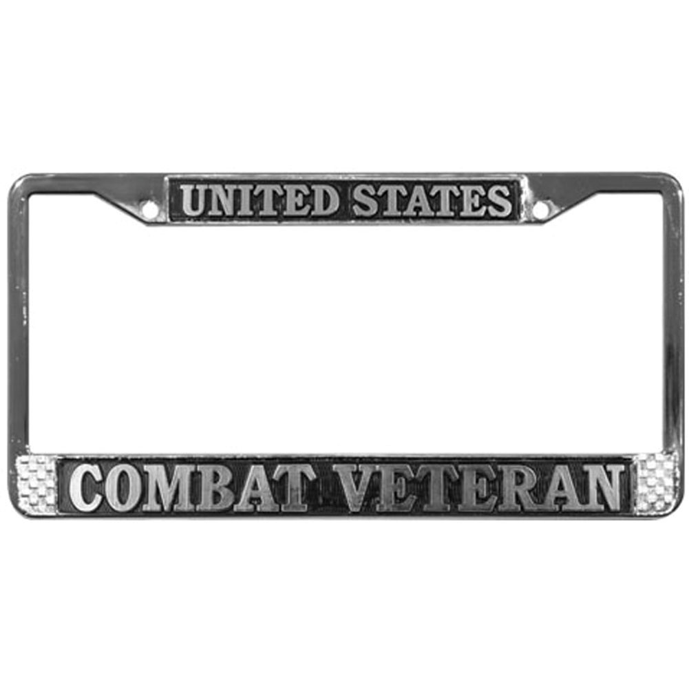 Black Licenses Plates Frames AMECAT Aluminum License Plate Frame Car Licenses Plate Covers Holders for US Vehicles Disabled Veteran US Navy